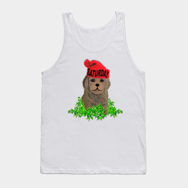 Saturday Mood Beanie Puppy Tank Top by KC Morcom aka KCM Gems n Bling aka KCM Inspirations